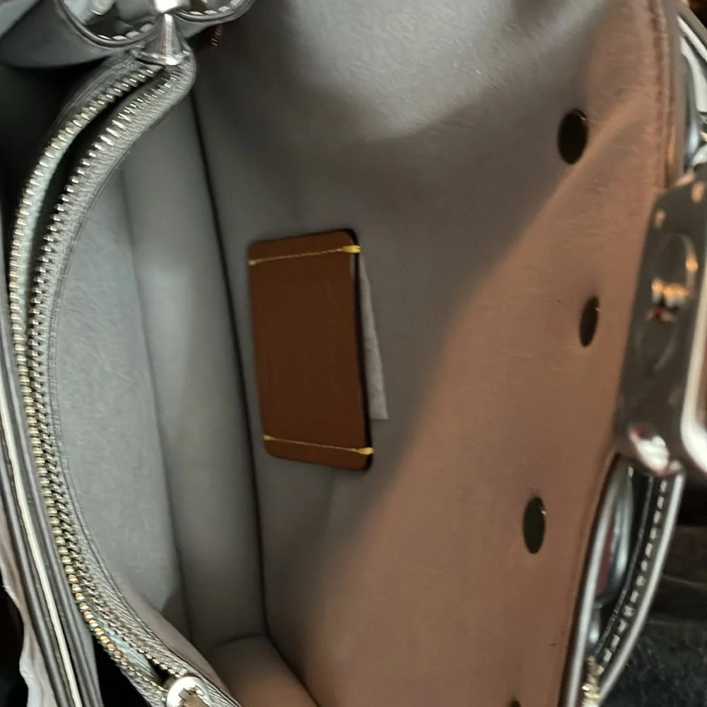 Coach Tabby 20 in Mirror Silver with Five Black Tea Roses NWT - Picture 15 of 17